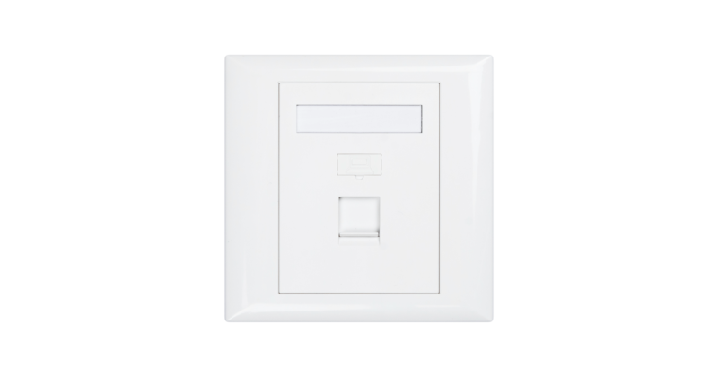 NMC-PL86X86-1PP-WT - British type wall-mounted faceplate - Networkstore.lk